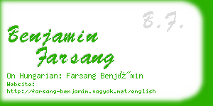 benjamin farsang business card